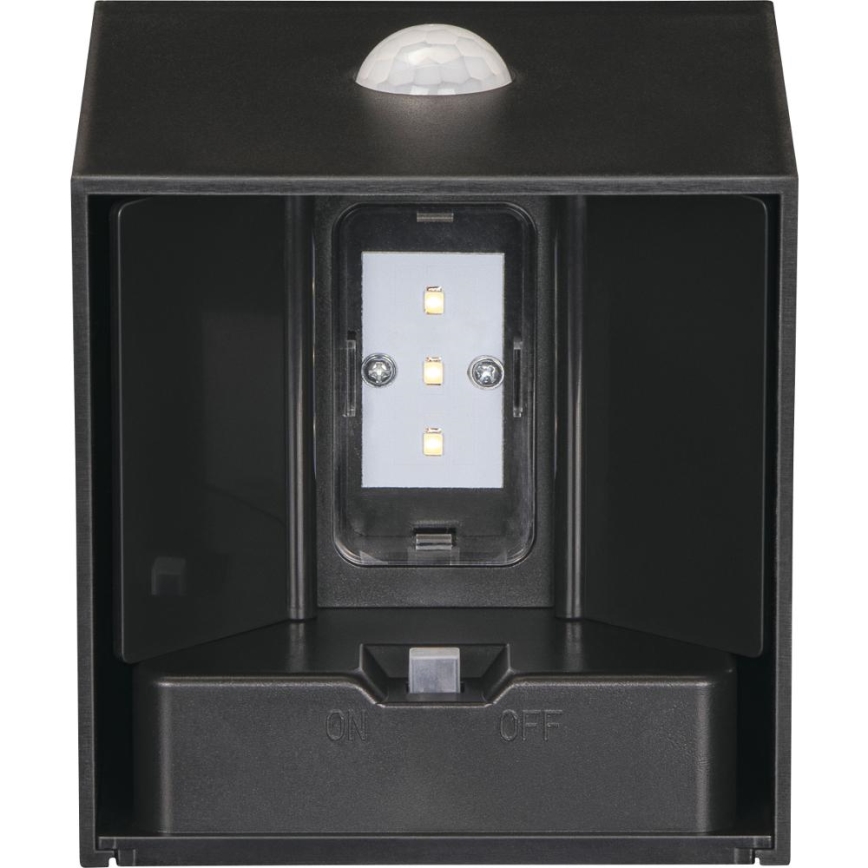 Retlux - LED sončna stenska svetilka s senzorjem LED/1W/3,7V 1200 mAh IP44 črna