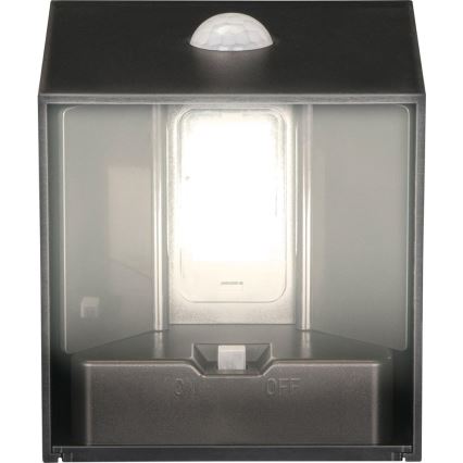 Retlux - LED sončna stenska svetilka s senzorjem LED/1W/3,7V 1200 mAh IP44 črna
