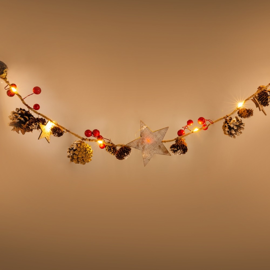 LED  veriga 10xLED/3xAA 2,5m topla bela