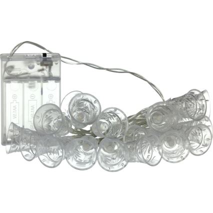 LED veriga 20xLED/3xAA/topla bela 2,2m zvončki