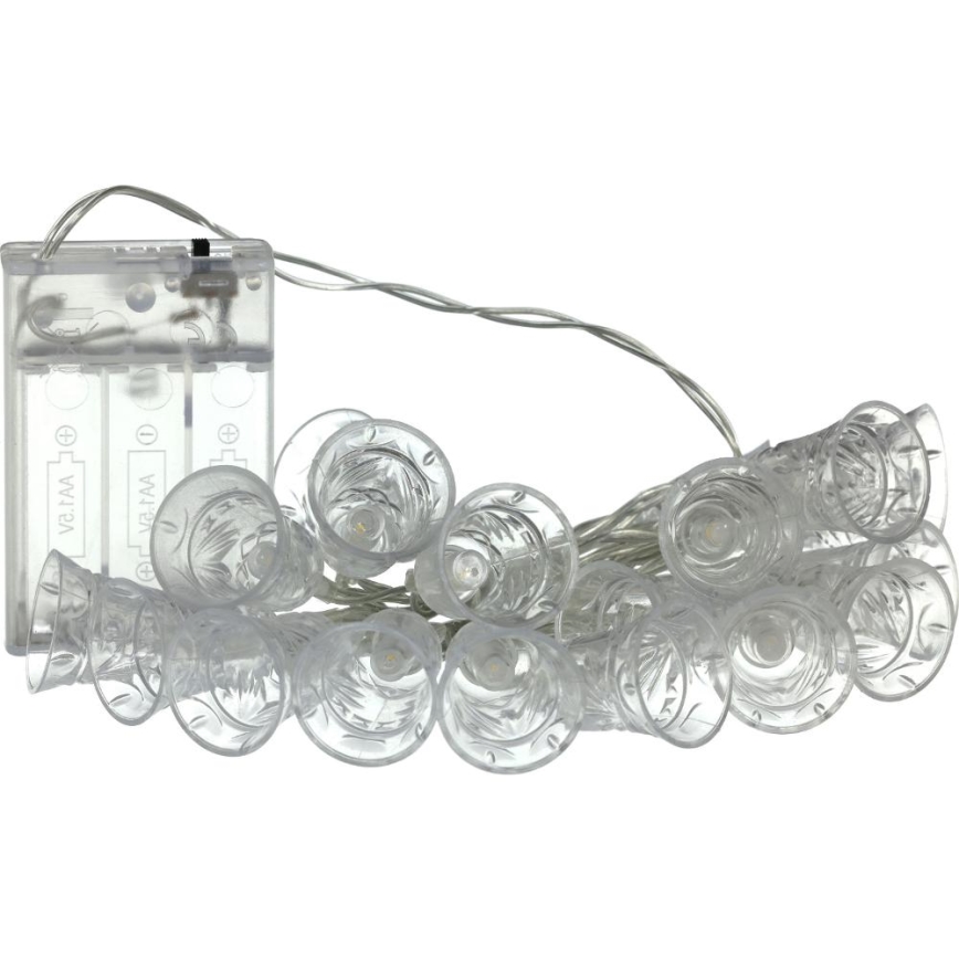 LED veriga 20xLED/3xAA/topla bela 2,2m zvončki