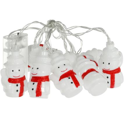 LED svetlobna veriga 20xLED/3xAA/topla bela 3,3m snežaki