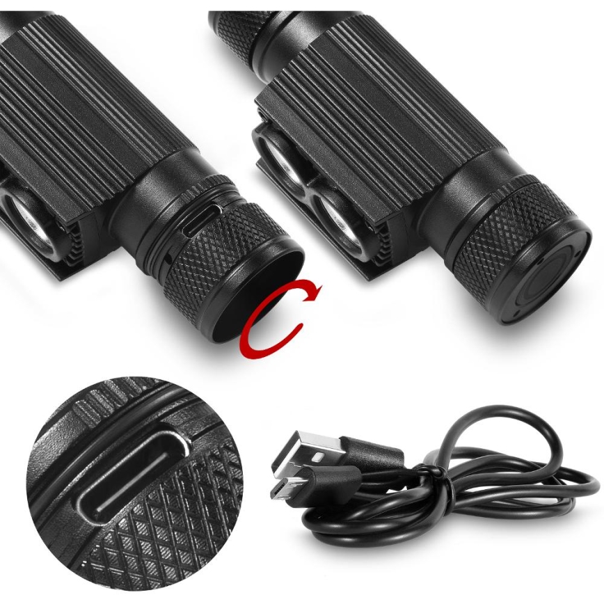 LED Zatemnitvena polnilna aluminijasta naglavna svetilka LED/2600 mAh IP65