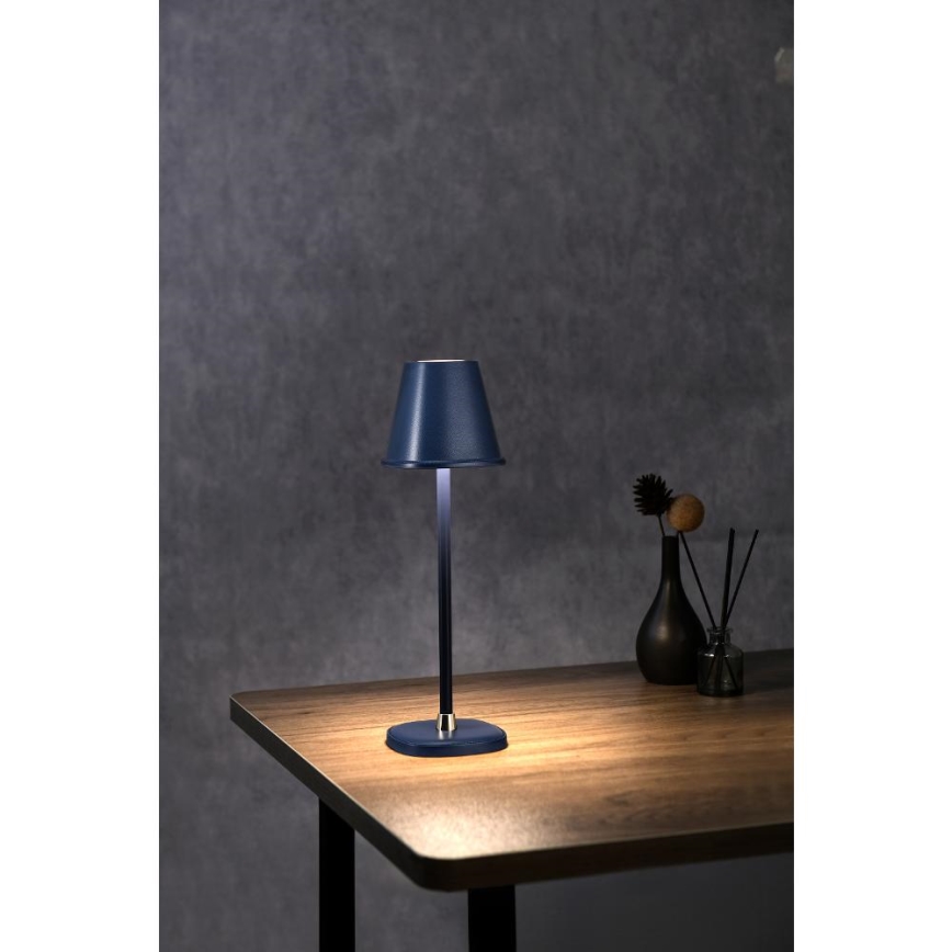 LED Zatemnitvena polnilna namizna svetilka LED/3W/1800 mAh temno modra