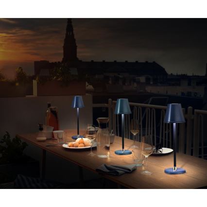 LED Zatemnitvena polnilna namizna svetilka LED/3W/1800 mAh temno modra