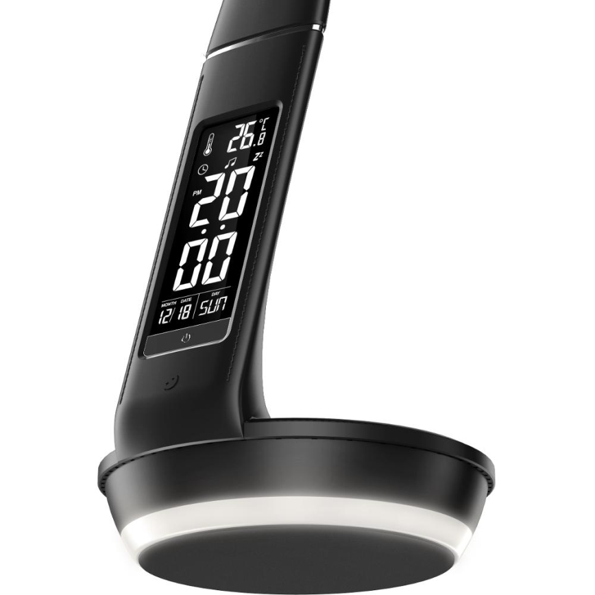 LED Zatemnitvena namizna svetilka z brezžičnim polnjenjem Qi 5W in zaslon LED/6W/230V/1xCR2032 3000/4000/6000K črna