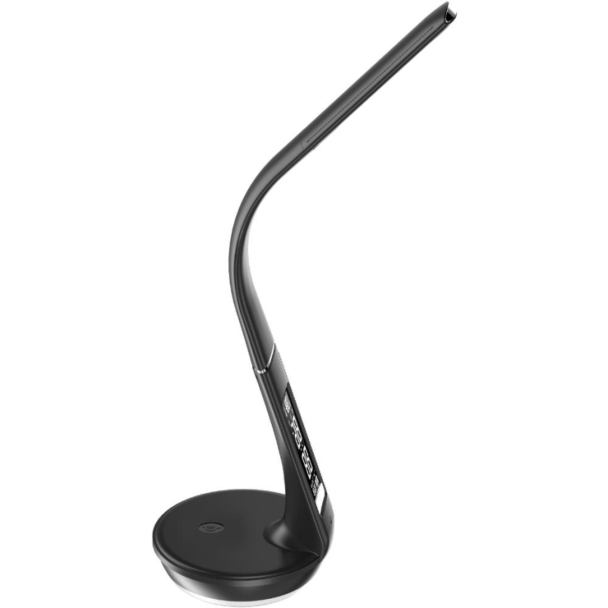 LED Zatemnitvena namizna svetilka z brezžičnim polnjenjem Qi 5W in zaslon LED/6W/230V/1xCR2032 3000/4000/6000K črna