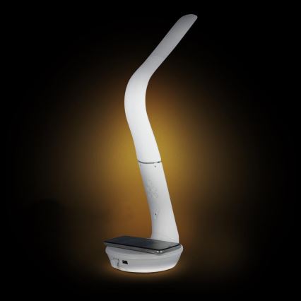 LED Zatemnitvena namizna svetilka z brezžičnim polnjenjem Qi 5W in zaslonom LED/6W/230V 3000/4000/6000K bela