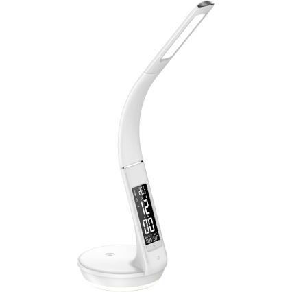 LED Zatemnitvena namizna svetilka z brezžičnim polnjenjem Qi 5W in zaslonom LED/6W/230V 3000/4000/6000K bela