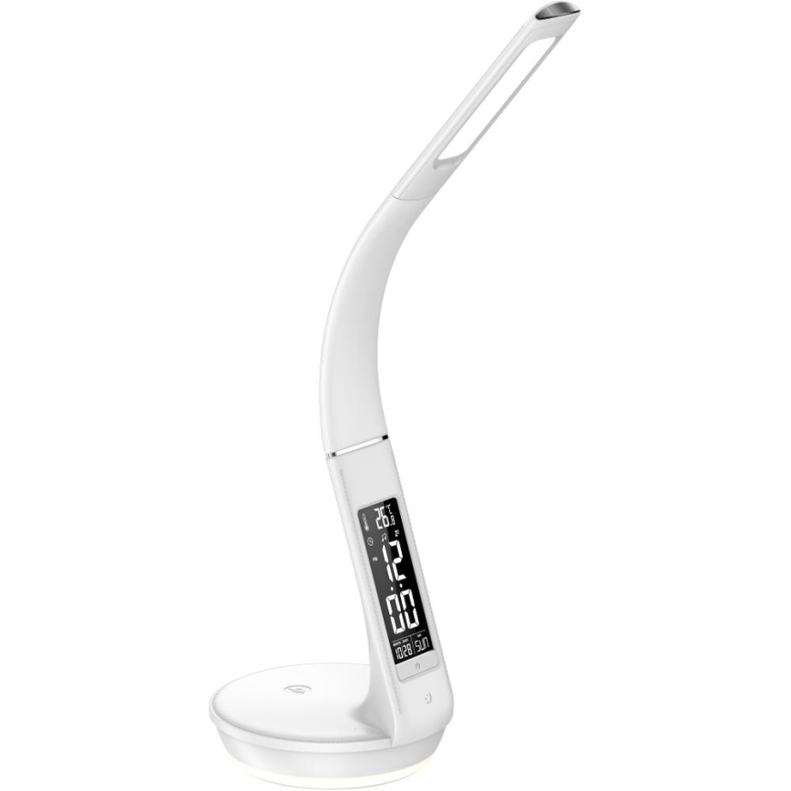 LED Zatemnitvena namizna svetilka z brezžičnim polnjenjem Qi 5W in zaslonom LED/6W/230V 3000/4000/6000K bela