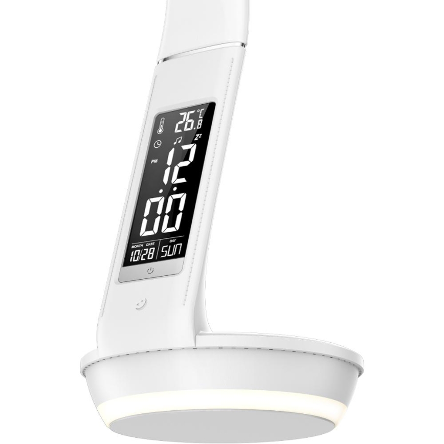 LED Zatemnitvena namizna svetilka z brezžičnim polnjenjem Qi 5W in zaslonom LED/6W/230V 3000/4000/6000K bela