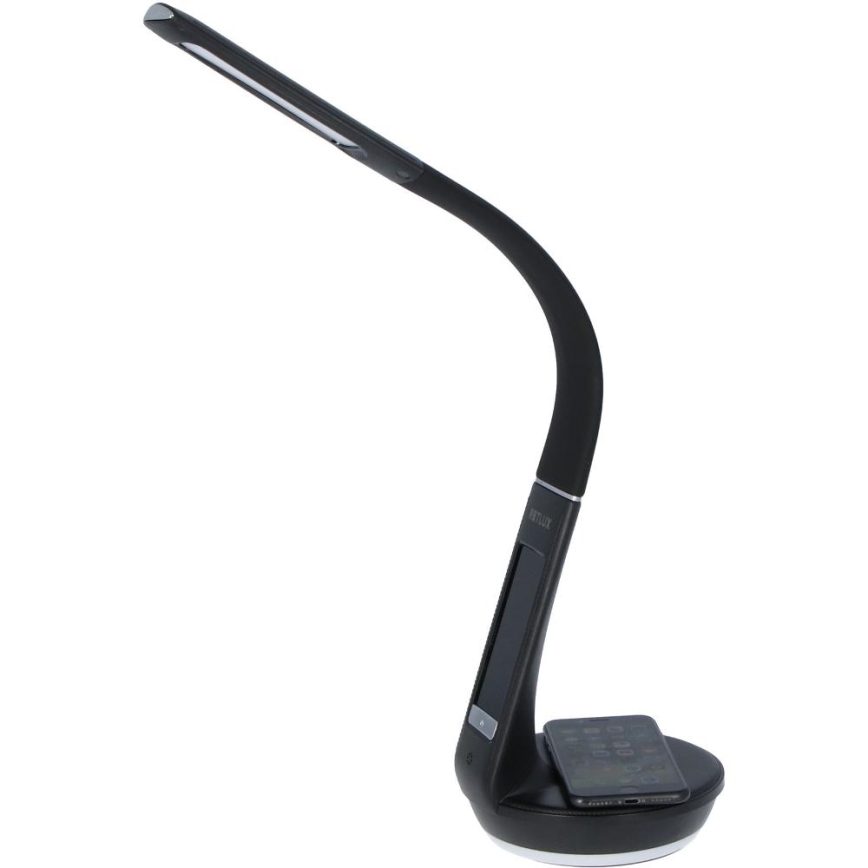 LED Zatemnitvena namizna svetilka z brezžičnim polnjenjem Qi 5W in zaslonom LED/6W/230V 3000/4000/6000K črna
