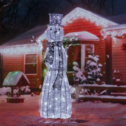 LED Zunanja božična dekoracija LED/3,6W/230V/hladno bela 124 cm IP44 snežak
