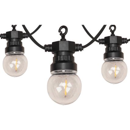 LED Zunanja dekorativna veriga GARLAND G45 10xE27/230V 8m IP44 topla bela