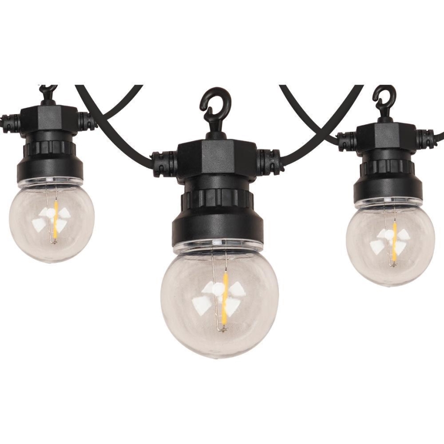 LED Zunanja dekorativna veriga GARLAND G45 10xE27/230V 8m IP44 topla bela