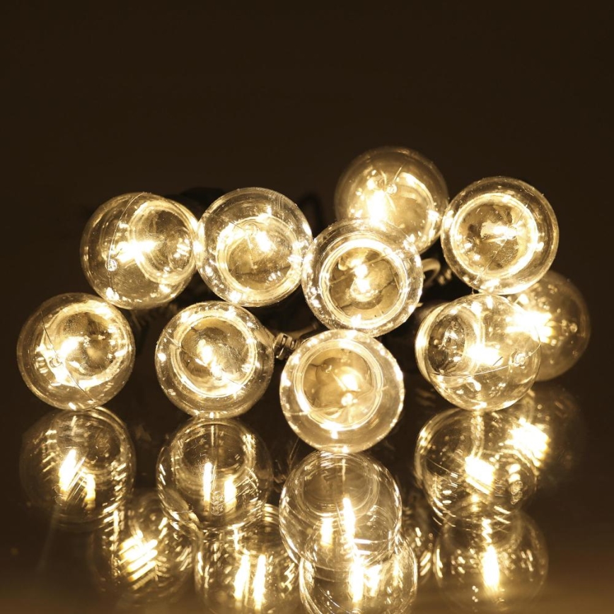 LED Zunanja dekorativna veriga GARLAND G45 10xE27/230V 8m IP44 topla bela