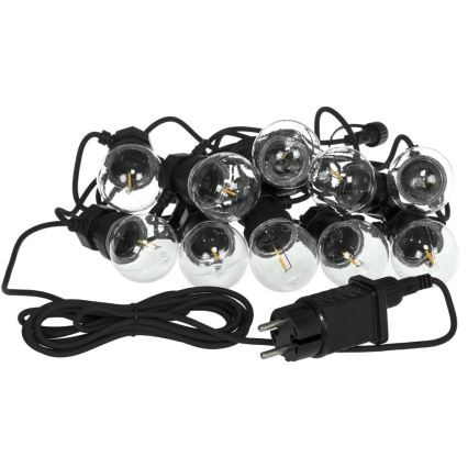 LED Zunanja dekorativna veriga GARLAND G45 10xE27/230V 8m IP44 topla bela