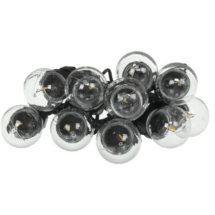 LED Zunanja dekorativna veriga GARLAND G45 10xE27/230V 8m IP44 topla bela