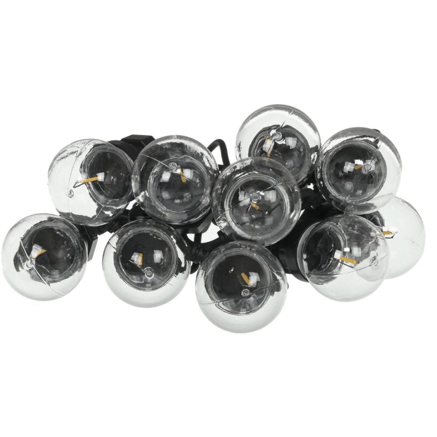LED Zunanja dekorativna veriga GARLAND G45 10xE27/230V 8m IP44 topla bela