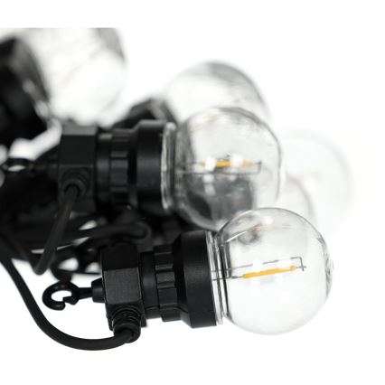 LED Zunanja dekorativna veriga GARLAND G45 10xE27/230V 8m IP44 topla bela