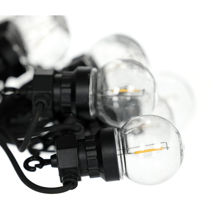 LED Zunanja dekorativna veriga GARLAND G45 10xE27/230V 8m IP44 topla bela