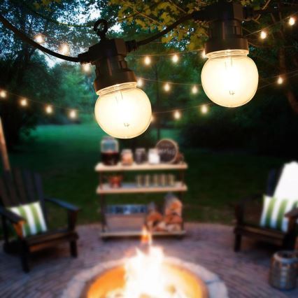 LED zunanja dekorativna veriga GIRLANDA G45 10xE27/230V 8m IP44 topla bela