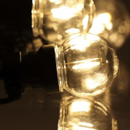 LED zunanja dekorativna veriga GIRLANDA G45 10xE27/230V 8m IP44 topla bela