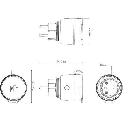 Pametna zunanja vtičnica 3680W/230V/Tip F SCHUKO/16A Wi-Fi IP44