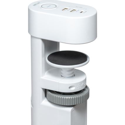 Podaljšek za mizo s sponko, 3 vtičnice (Tip E) + 2xUSB-A + 1xUSB-C, 1,5m, bela