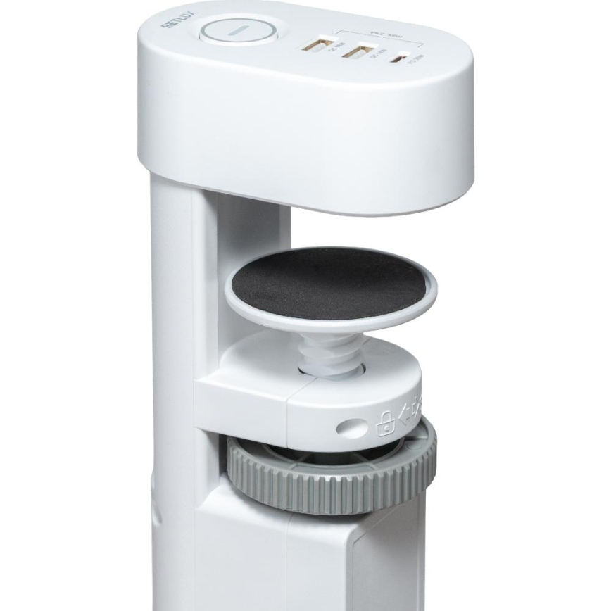 Podaljšek za mizo s sponko, 3 vtičnice (Tip E) + 2xUSB-A + 1xUSB-C, 1,5m, bela