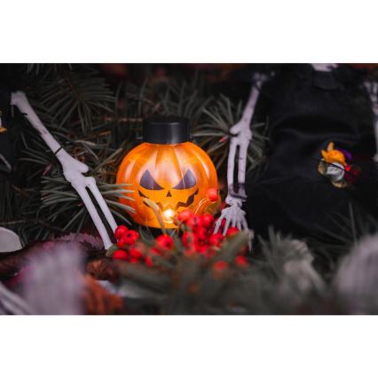 SET 6x LED Dekoracija HALLOWEEN LED/1xCR2032/topla bela buče