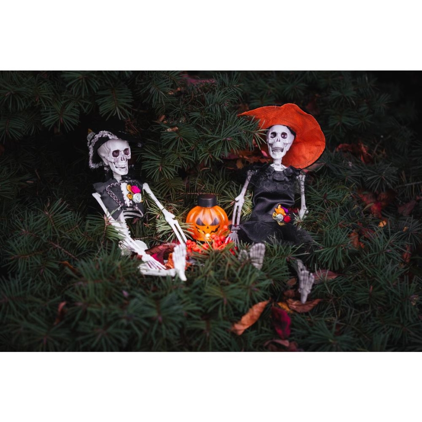 SET 6x LED Dekoracija HALLOWEEN LED/1xCR2032/topla bela buče