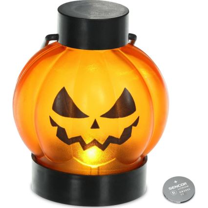 SET 6x LED Dekoracija HALLOWEEN LED/1xCR2032/topla bela buče