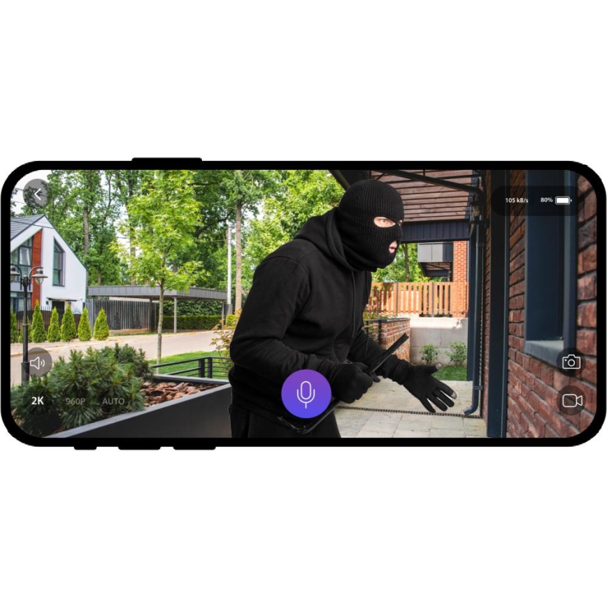 Video zvonec s senzorjem gibanja 5MPx 1440p 5200 mAh Wi-Fi IP65 antracit
