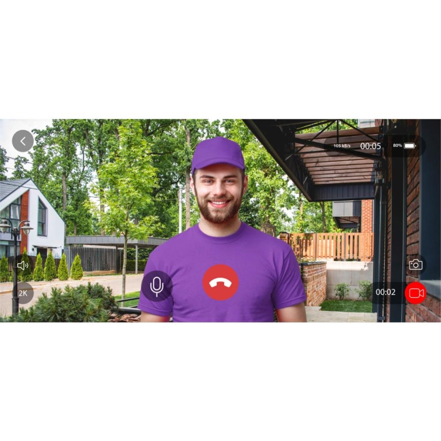 Video zvonec s senzorjem gibanja 5MPx 1440p 5200 mAh Wi-Fi IP65 antracit