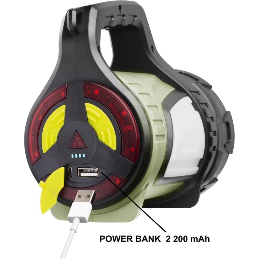 LED zatemnjevalna zunanja polnilna svetilka s funkcijo powerbanke LED/21W/4400 mAh IP44