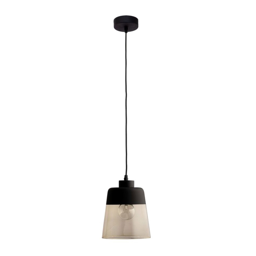 Rezervno steklo za lestenec AMBER E27, premer 15,5 cm, črna/dimljeno bež