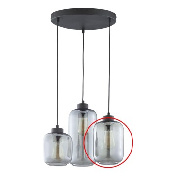 Rezervno steklo za lestenec GRAFIT E27, Ø 14 cm, dimljeno sivo