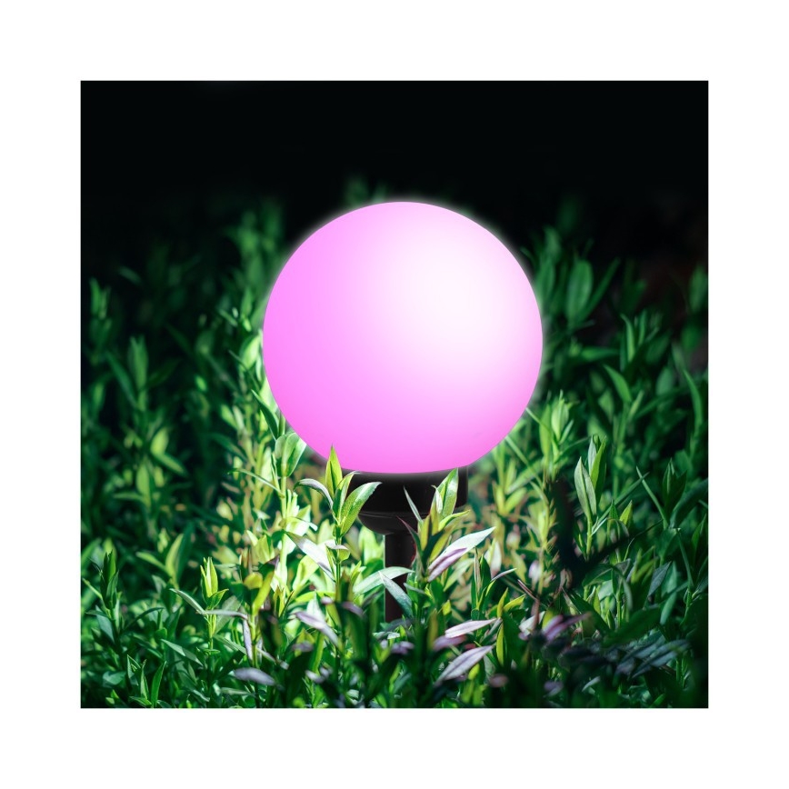 RGB LED solarna svetilka s senzorjem SPHERE, 1,2 V, IP44, 200 mAh, premer 20 cm