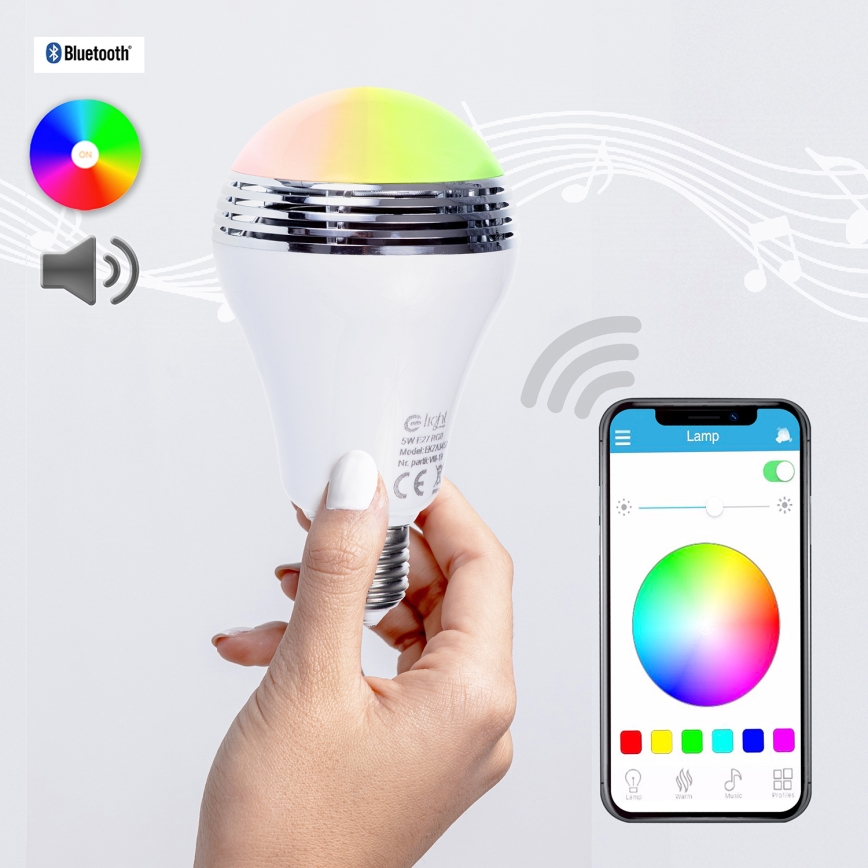 RGB LED Žarnica z Bluetooth zvočnikom E27/8W/230V 2700K