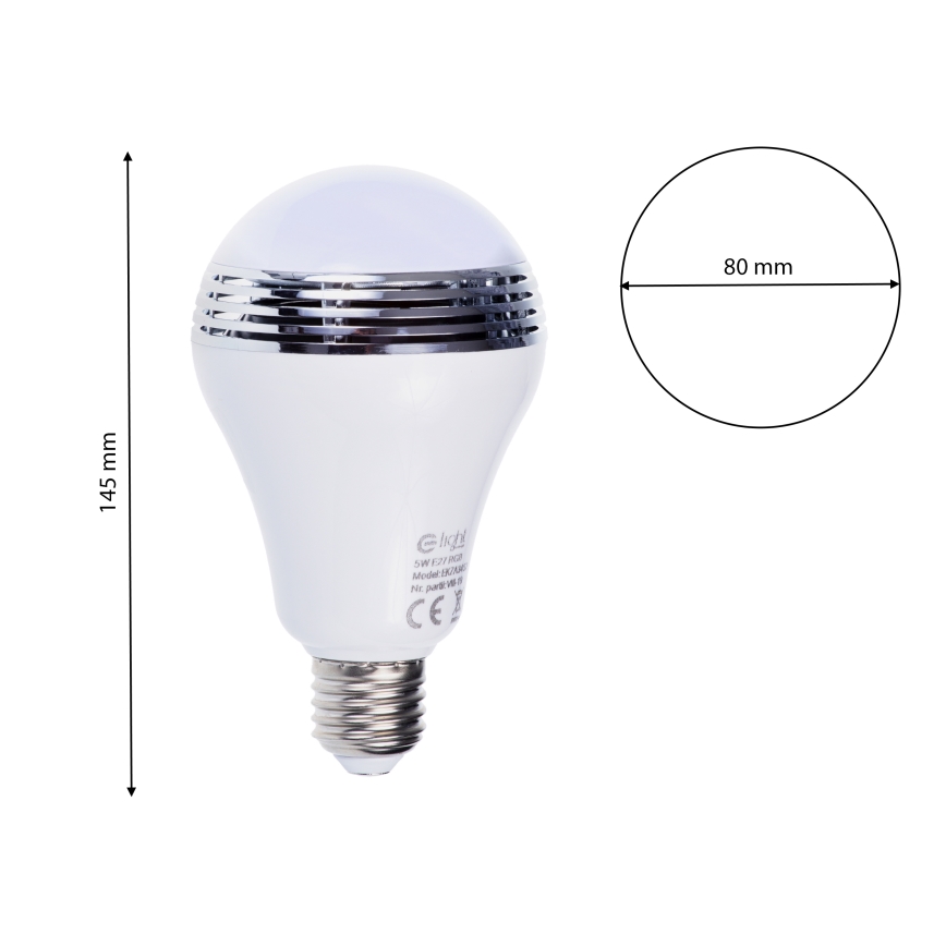 RGB LED Žarnica z Bluetooth zvočnikom E27/8W/230V 2700K