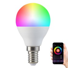 RGB LED Zatemnitvena žarnica G45 E14/5,5W/230V 3000-6500K Wi-Fi Tuya