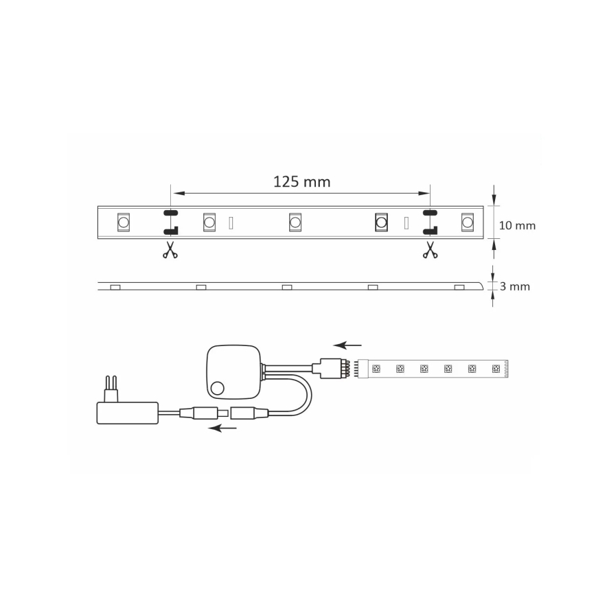 RGB LED Zatemnitveni trak Wi-fi + glasbena funkcija LED/16W 5 m Tuya
