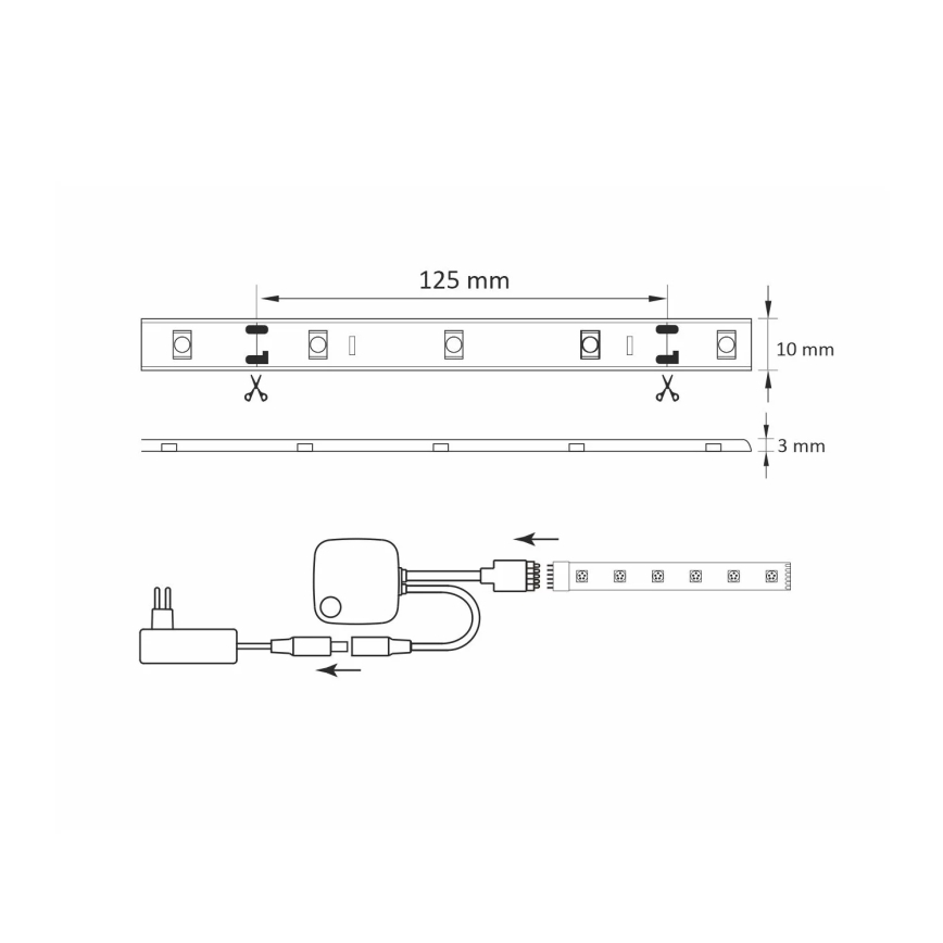 RGB LED Zatemnitveni trak Wi-fi + glasbena funkcija LED/20W 5 m Tuya