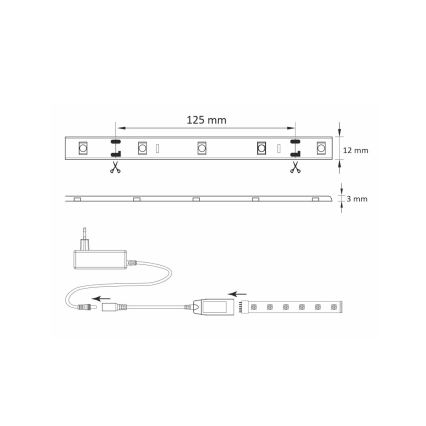 RGB LED Zunanji zatemnitveni trak Wi-fi LED/8W IP65 2 m Tuya