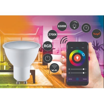 RGBW LED Zatemnitvena žarnica G45 GU10/5,5W/230V 2700-6500K Wi-Fi Tuya