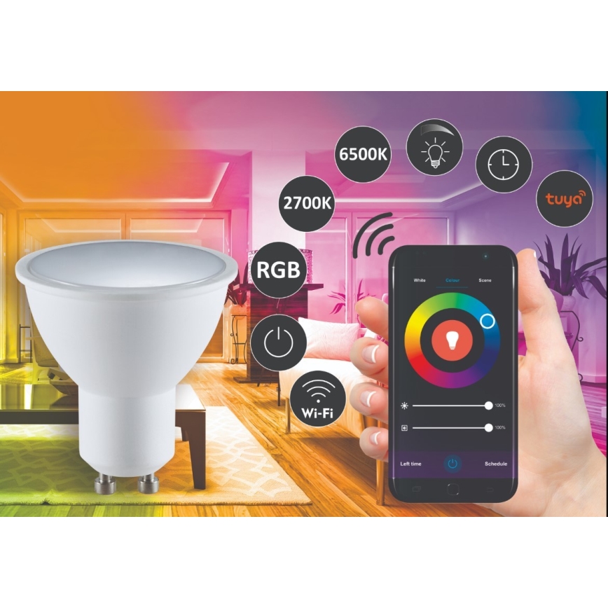 RGBW LED Zatemnitvena žarnica G45 GU10/5,5W/230V 2700-6500K Wi-Fi Tuya