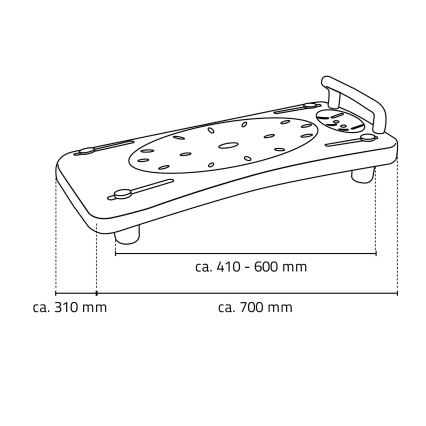 Ridder - bel sedež za kad z ročajem 31x70 cm