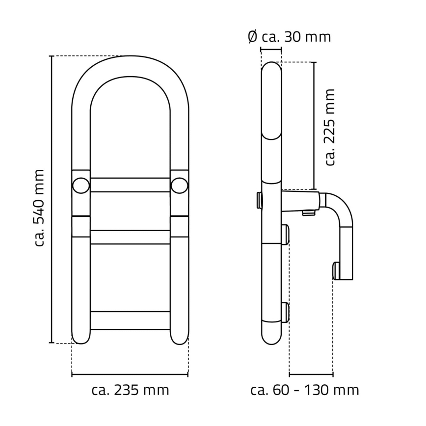 Ridder - Ročaj za kad 54x23,5 cm bel