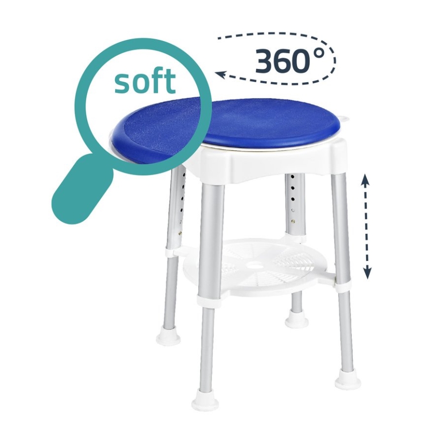 Ridder - Vrtljiva stolica 58x35,5 cm modra/bela